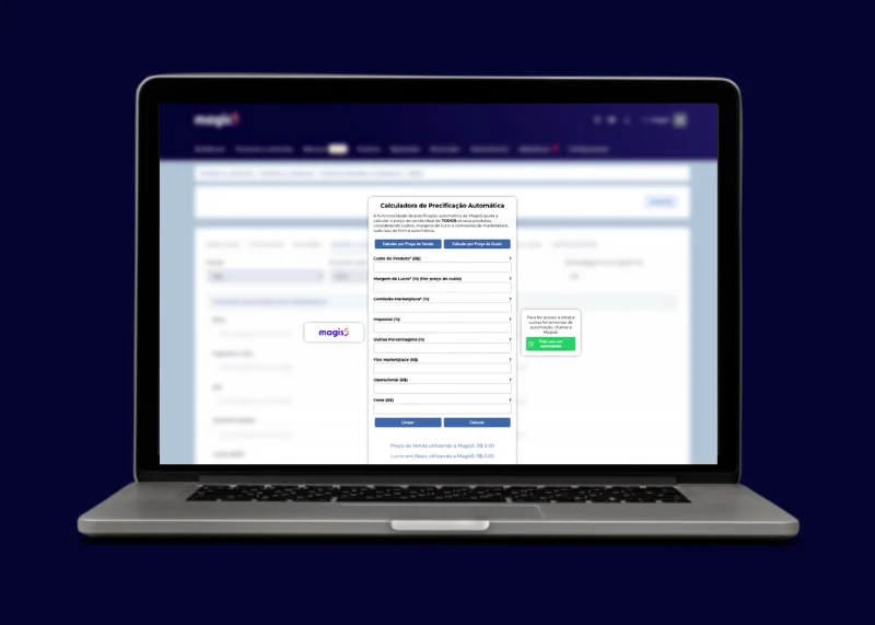 Imagem da calculadora de precificação da Magis5, que promete facilitar ainda mais a vida do lojista que vende em marketplaces.