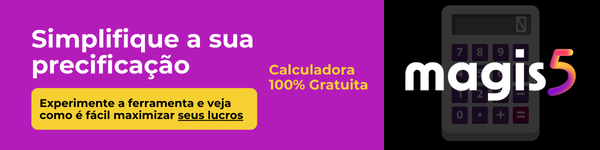 Banner com a funcionalidade gratuita da Magis5: a calculadora de precificação.